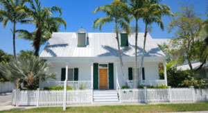 vacation home with palm trees